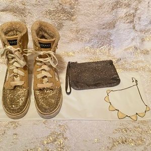 🆕Gold glitter high-ankle Sperry Top-Sider boot
